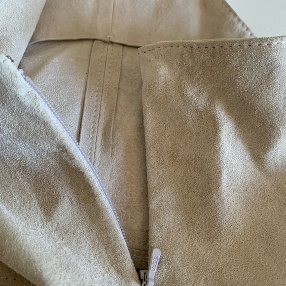 Free People Suede Leather Mini Dress . Size M .Bone Color. - Picture 4 of 6